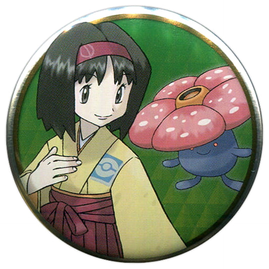 Pokemon Erika Vileplume Can Badge Collection Kanto Edition Pokemon Center Limited Buttons [USED]
