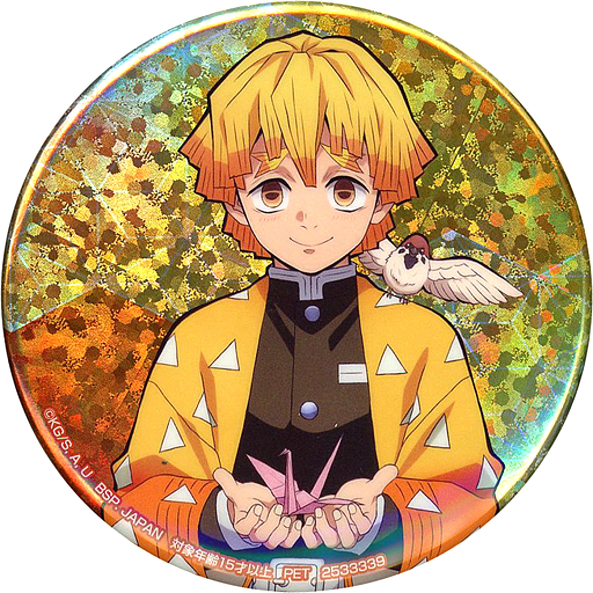 Zenitsu Agatsuma Round Can Button Demon Slayer Chapter 2 Giten Namco Torumo Limited [USED]