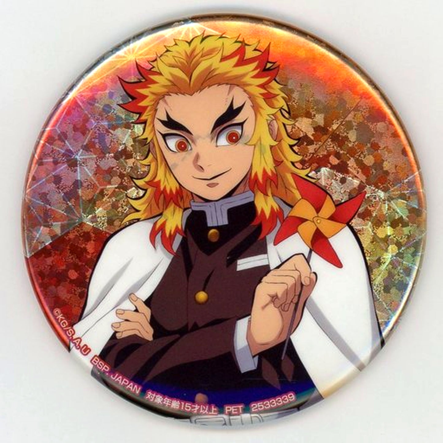 Kyojuro Rengoku Round Demon Slayer: Kimetsu no Yaiba Button Ni no Sho Giten Namco Torumo Ltd [USED]