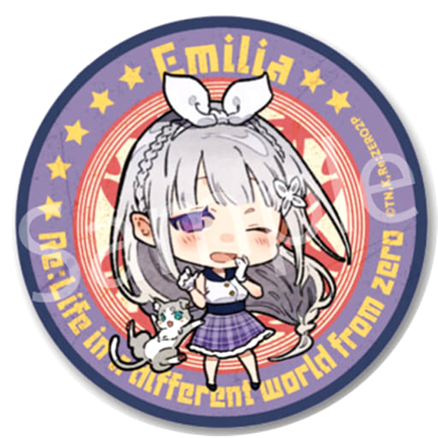 Emilia Re:ZERO -Starting Life in Another World- 2nd season Trading Mat Button American Retro Ver. [USED]