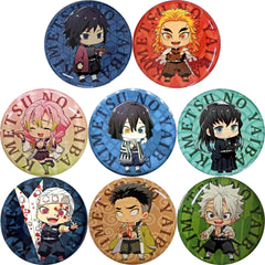Demon Slayer: Kimetsu no Yaiba Kyojuro Rengoku & Others Pins Part 2 Paper Airplane Ver. Narita Anime Deck Limited All 8 Types Set Pins [USED]