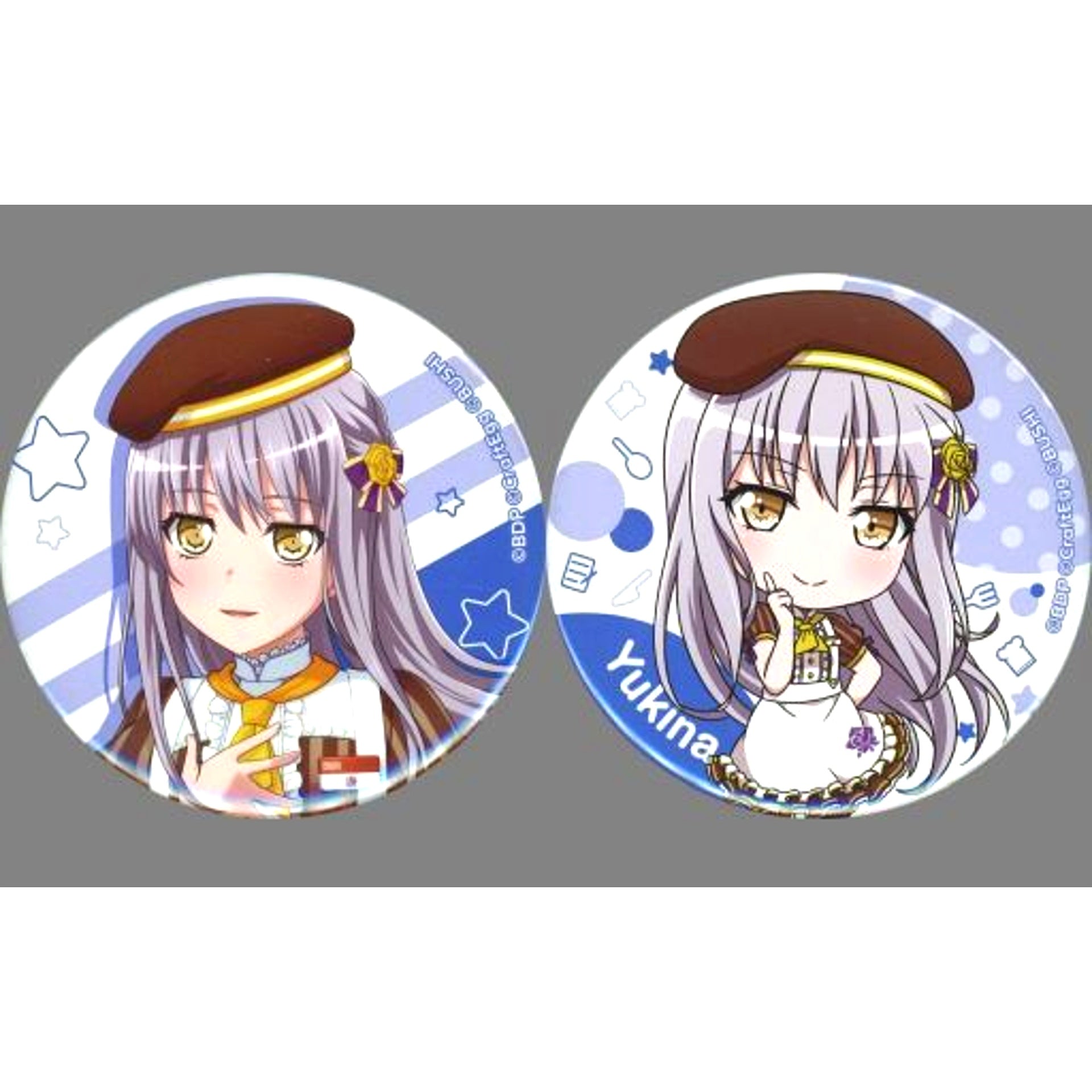 Set of 2 Yukina Minato BanG Dream! Girls Band Party! Big Button Cocos x BanG Dream! Girls Band Party! Delish Party! Campaign Zensho Net Store Limited [USED]
