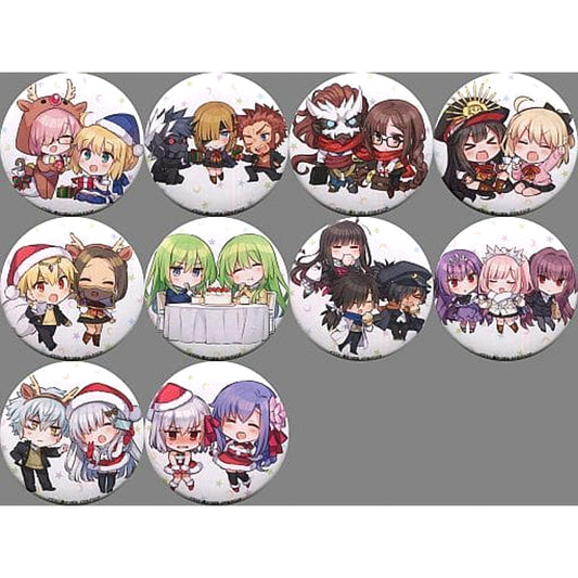 TYPE-MOON Gakuen Mash Kyrielight & Others Chibichuki! Trading Can Badge All 10 Types Set Buttons [USED]