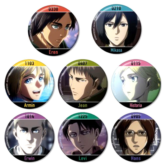 Set of 8 Attack on Titan Trading Button Vol. 3 [USED]