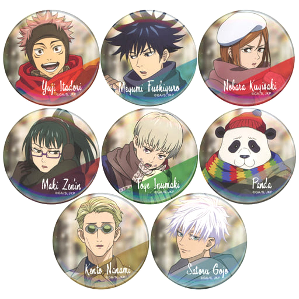 Jujutsu Kaisen Nobara Kugisaki & Others Newly Drawn Character Badge Collection Kyoto Sister School Goodwill Event Arc Broadcast Commemorative Fair in Animate Limited All 8 Types Set Buttons [USED]