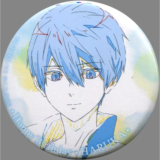 Free! Series Haruka Nanase Childhood Laughter Hopeful Birthday Can Badge Collection Haruka Store Limited Buttons [USED]