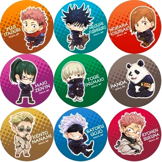 Set of 9 Jujutsu Kaisen Character Button Collection [USED]