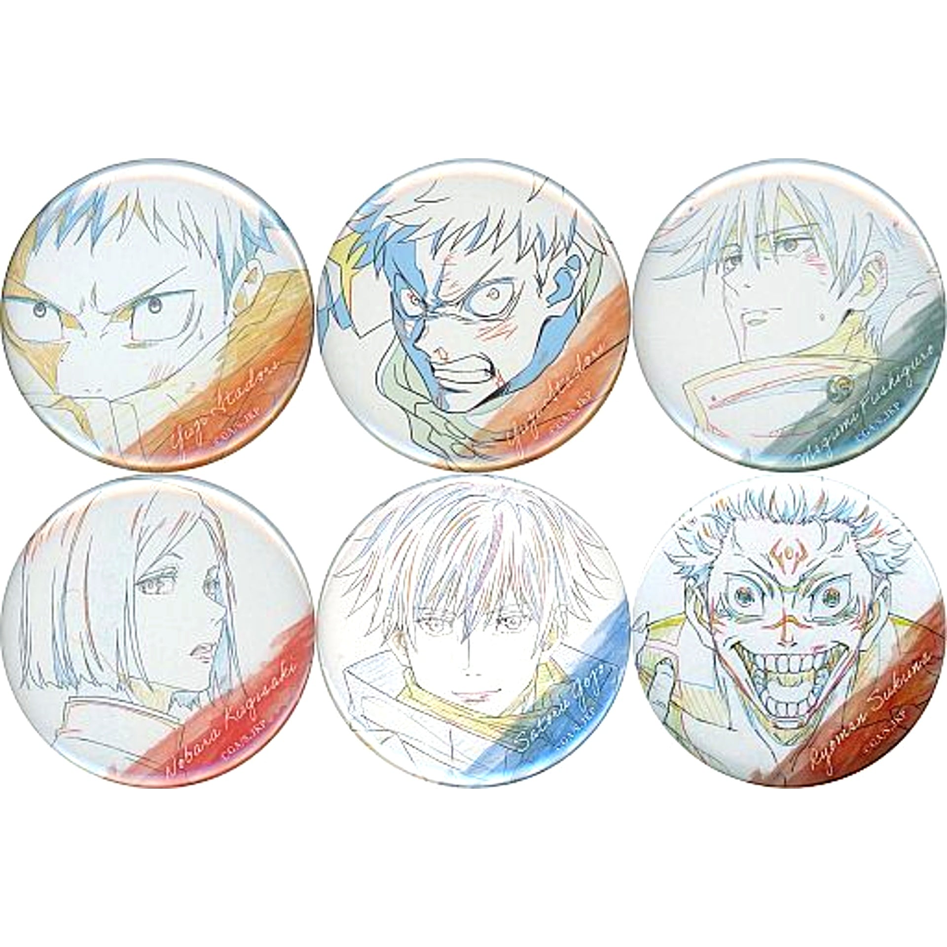 Set of 6 Jujutsu Kaisen Original Art Button Collection MAPPA SHOW CASE Goods [USED]
