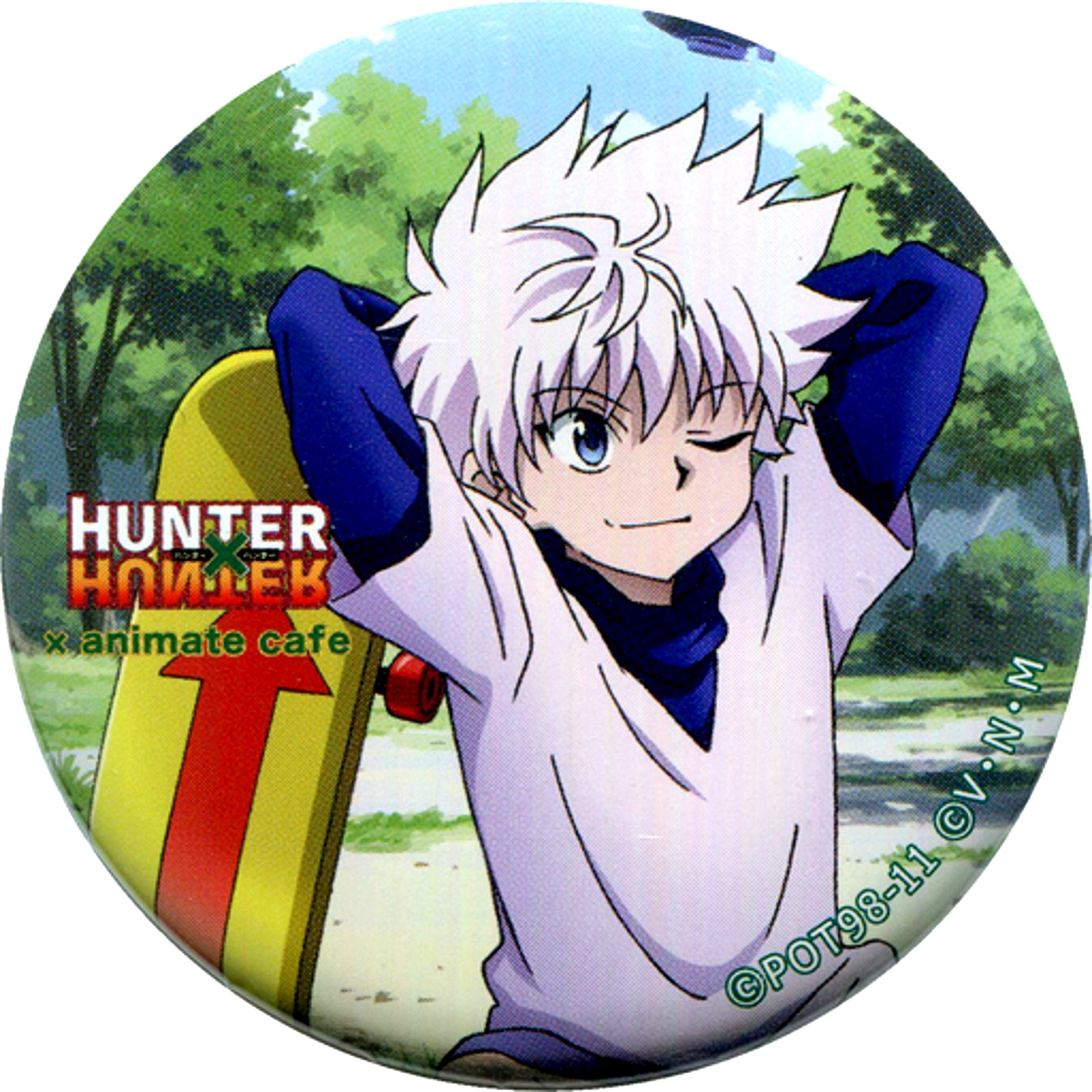 Killua Zoldyck Life-size Hunter x Hunter x animatecafe Hunter Exam Arc Trading Button [USED]