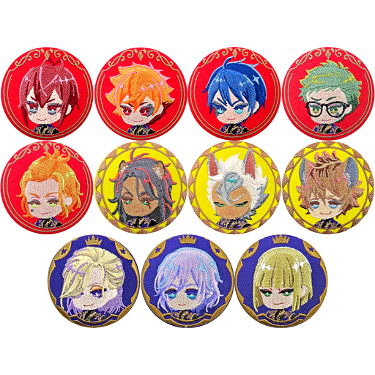 Set of 11 Disney Twisted Wonderland Embroidery Button 1 [USED]
