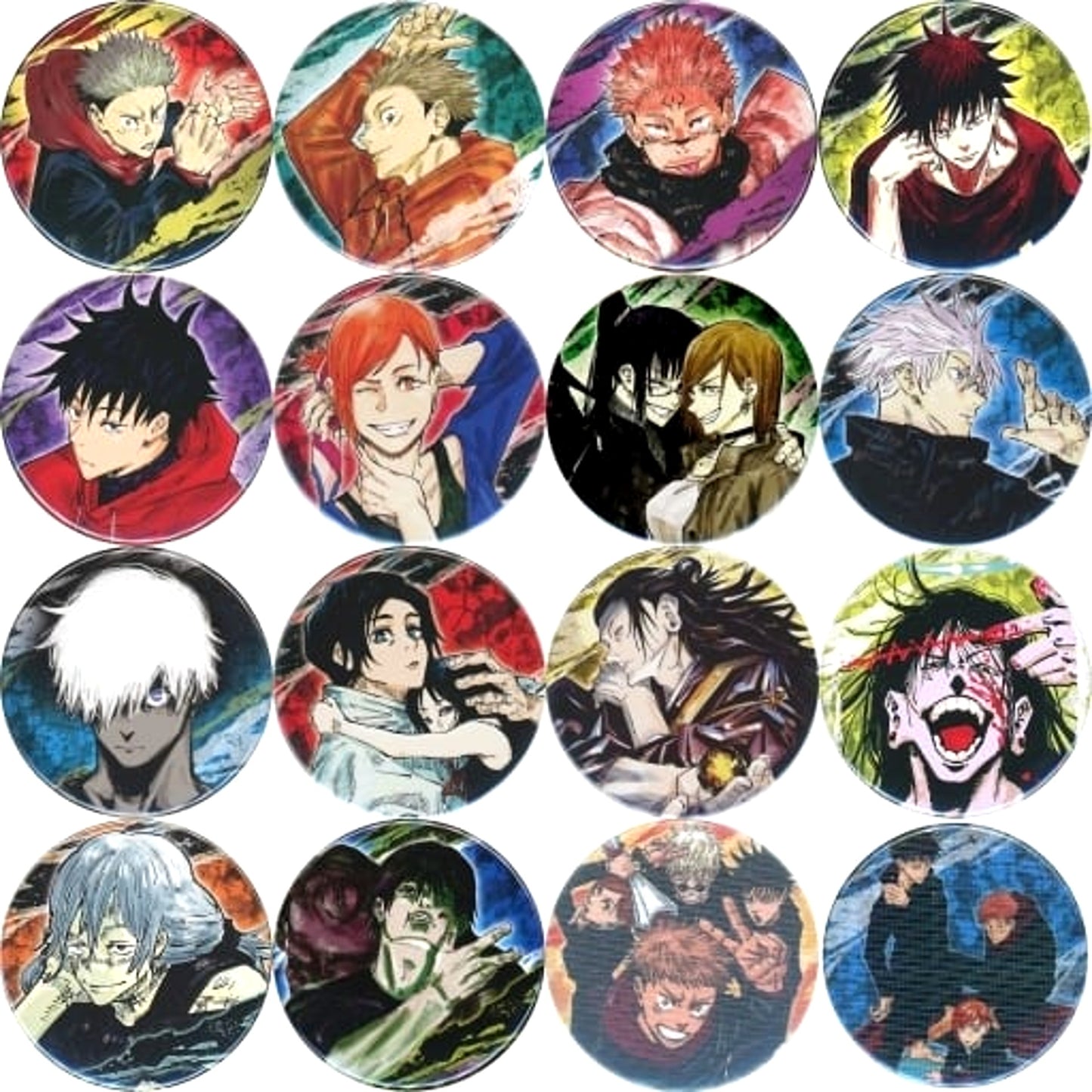 Satoru Gojo & Others Jujutsu Kaisen All 16 Types Set Collection Button Part 2 [USED]