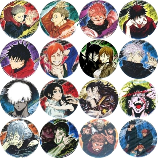 Satoru Gojo & Others Jujutsu Kaisen All 16 Types Set Collection Button Part 2 [USED]