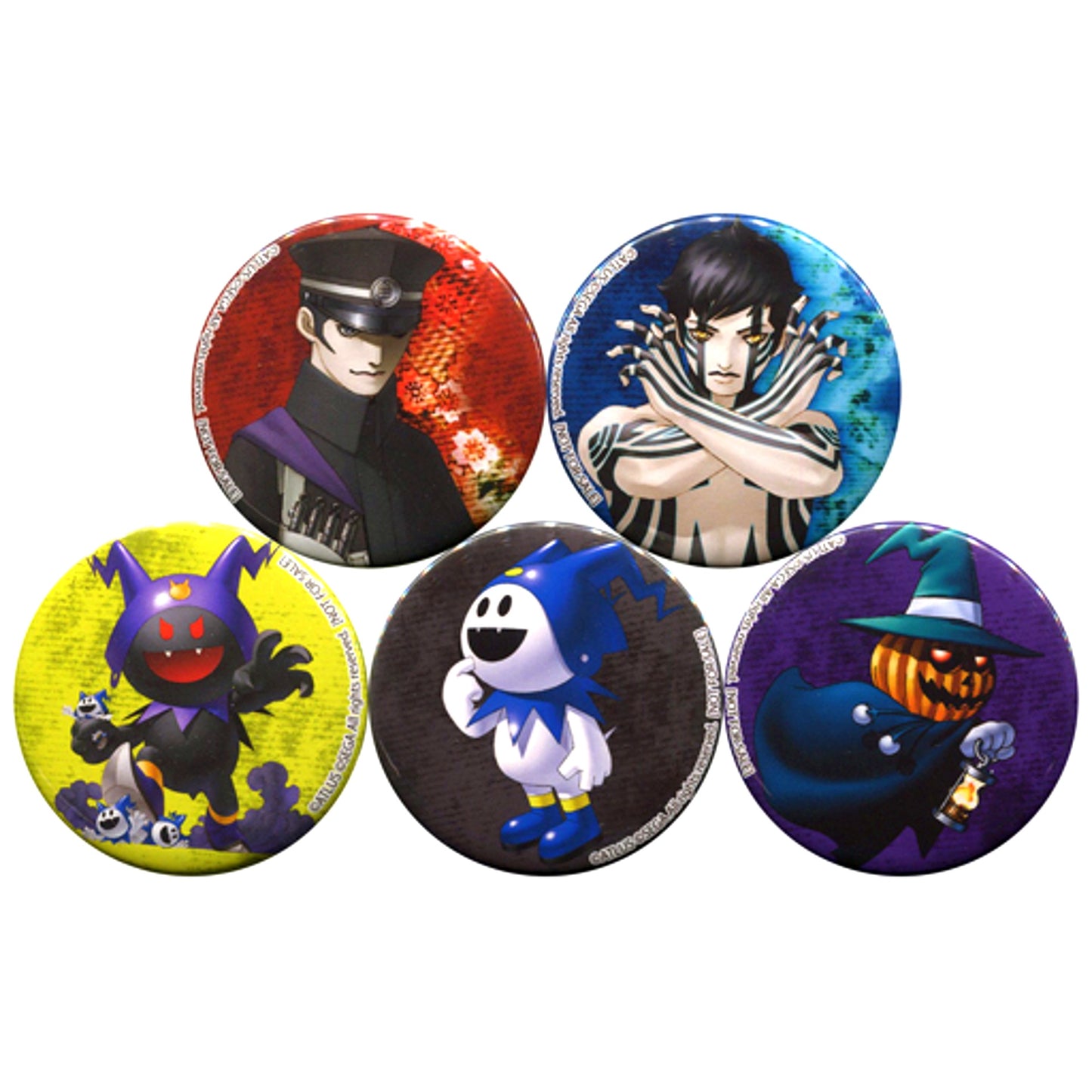 Set of 5 Group Shin Megami Tensei III NOCTURNE HD REMASTER Buttons PS4 Switch Standard Edition Animate Purchase Bonus [USED]