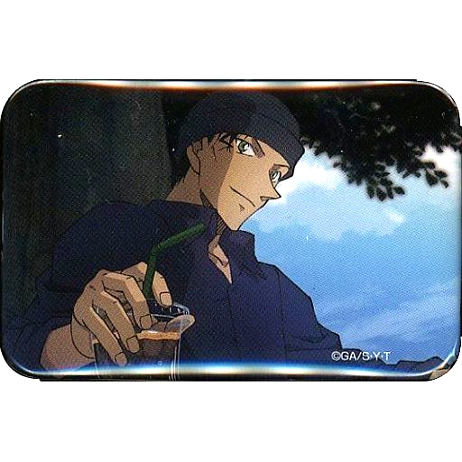 Shuichi Akai Wood Background Detective Conan Scarlet Memory Blind Square Button Akai Okiya Selection [USED]