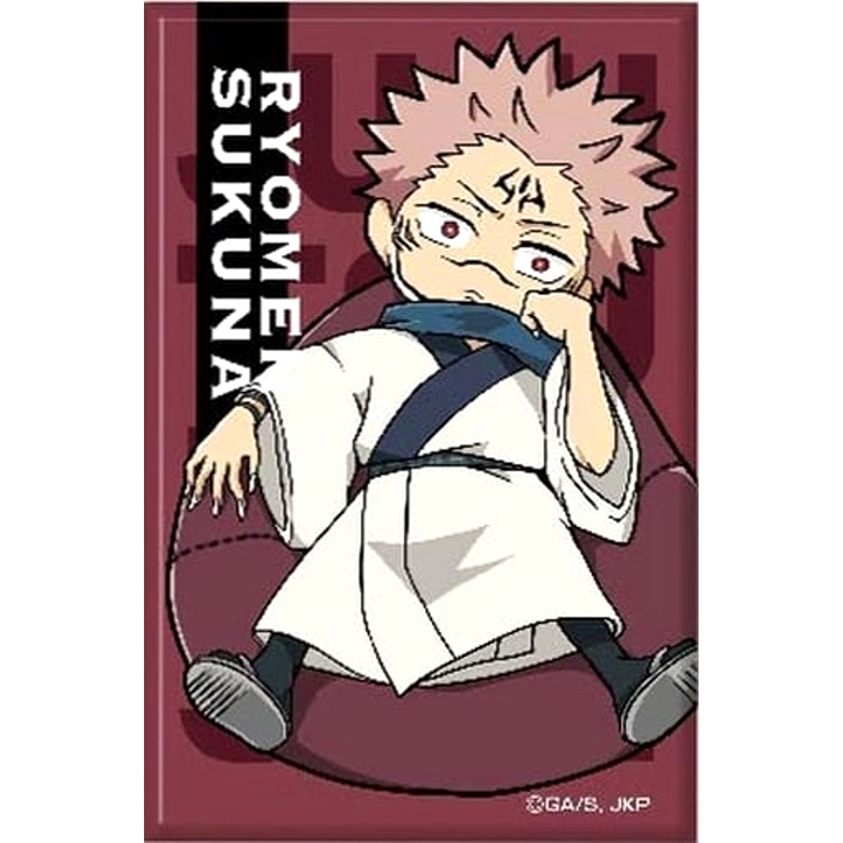 Jujutsu Kaisen Ryomen Sukuna Yurutto Cushion Series Square Can Badge Buttons [USED]