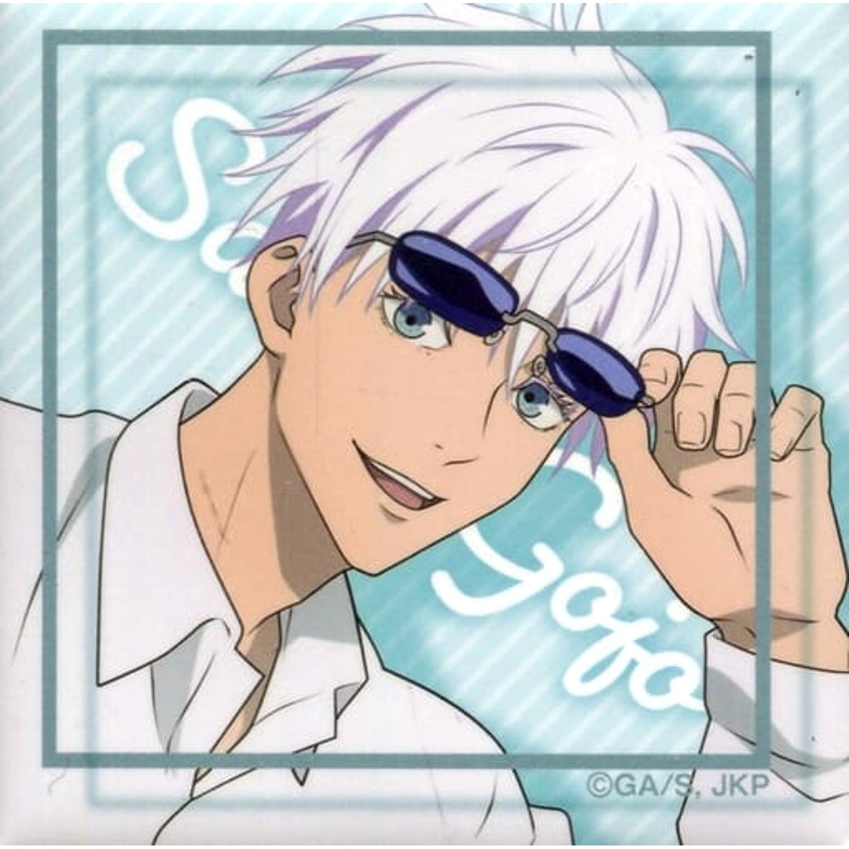 Jujutsu Kaisen Satoru Gojo Closer Trading Square Can Badge Casual Ver. TOHO animation STORE Limited Buttons [USED]