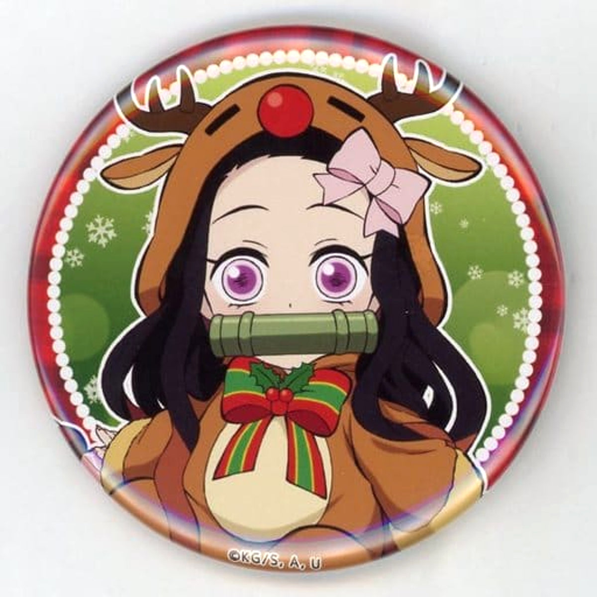 Demon Slayer: Kimetsu no Yaiba Nezuko Kamado Normal 57mm Random Can Badge Group A ufotable cafe Christmas Event 2020 Limited Buttons [USED]