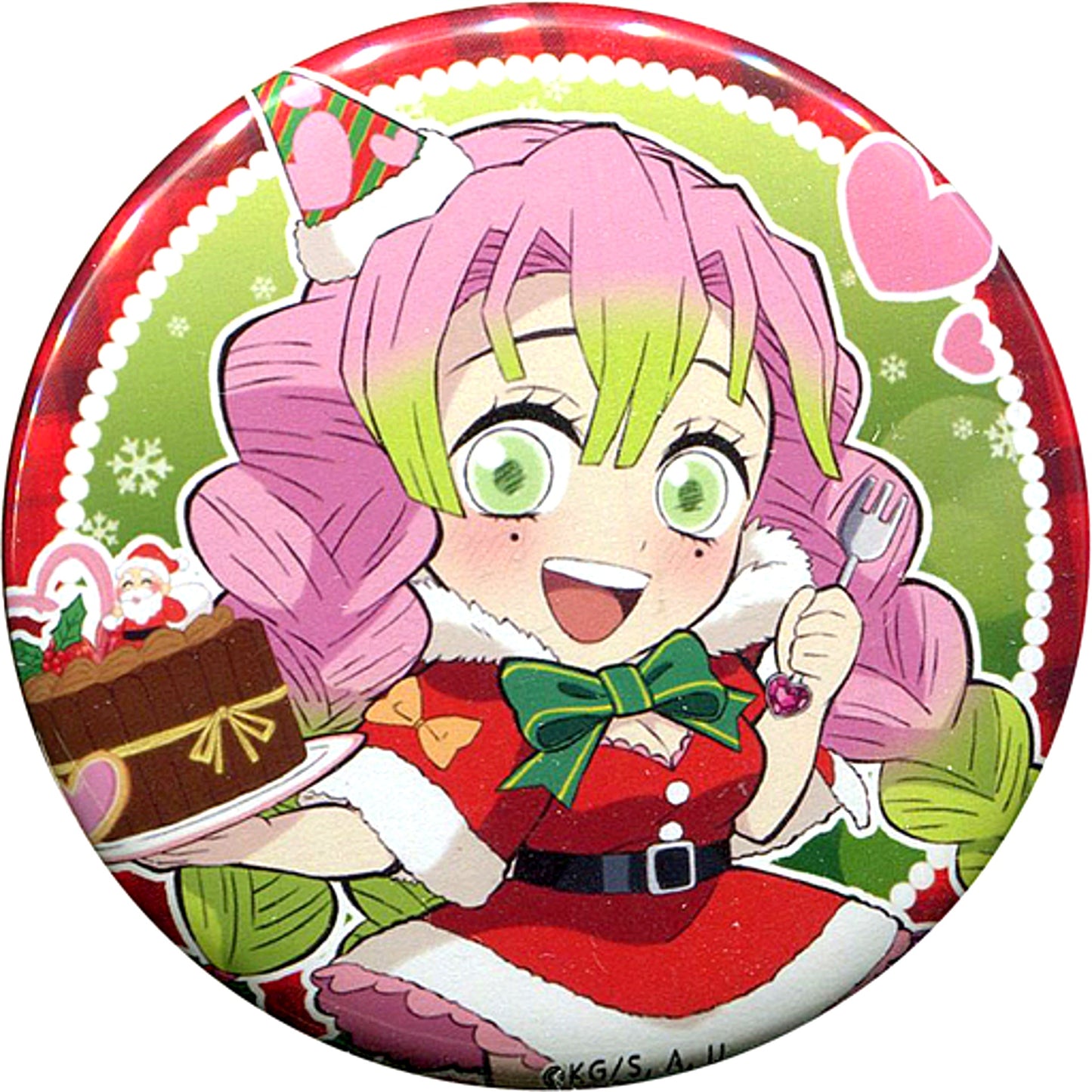 Mitsuri Kanroji Demon Slayer ufotable cafe Christmas Event 2020 57mm Random Button Group B Normal [USED]