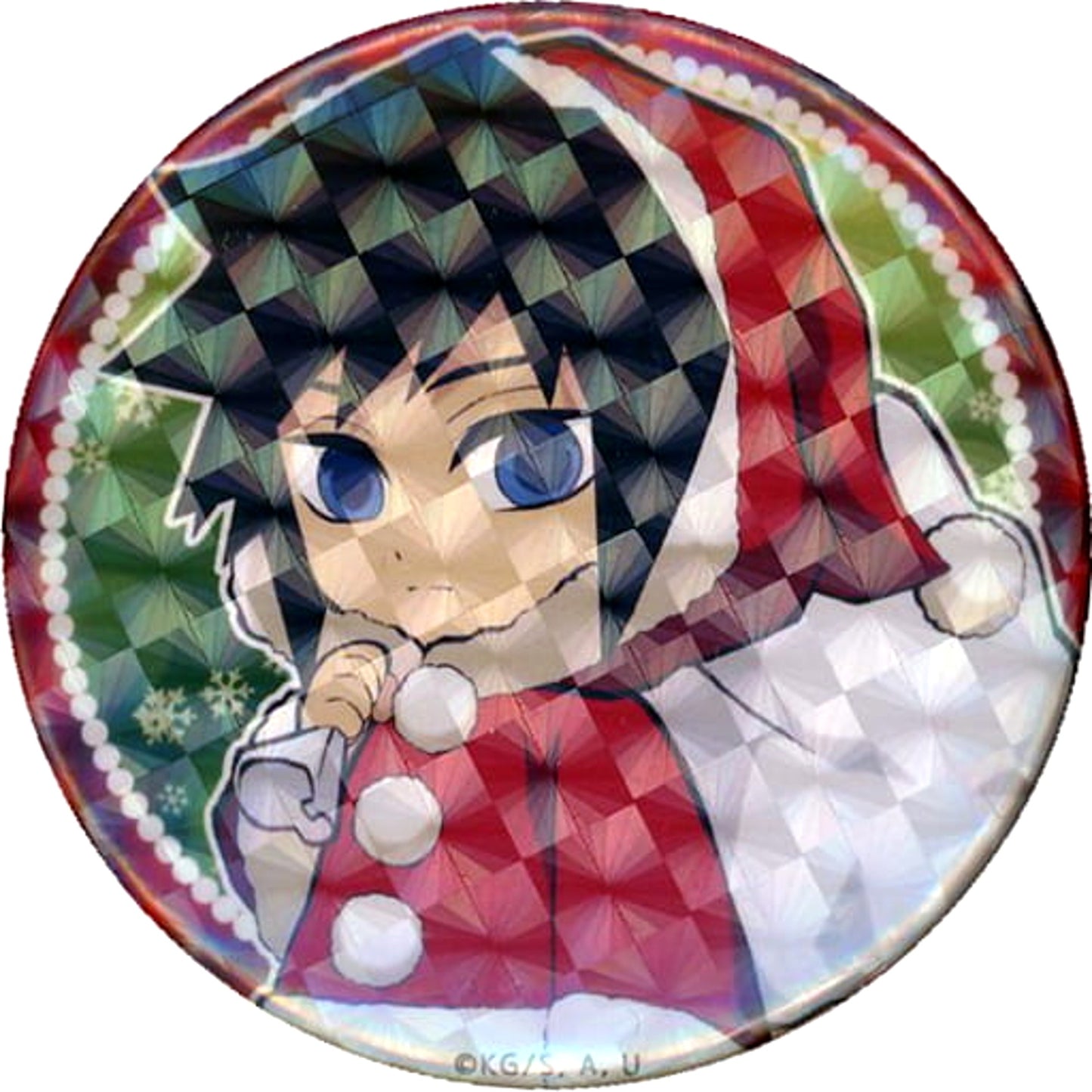 Demon Slayer: Kimetsu no Yaiba Giyu Tomiokau Lame 57mm Random Can Badge Group B ufotable cafe Christmas Event 2020 Limited Buttons [USED]