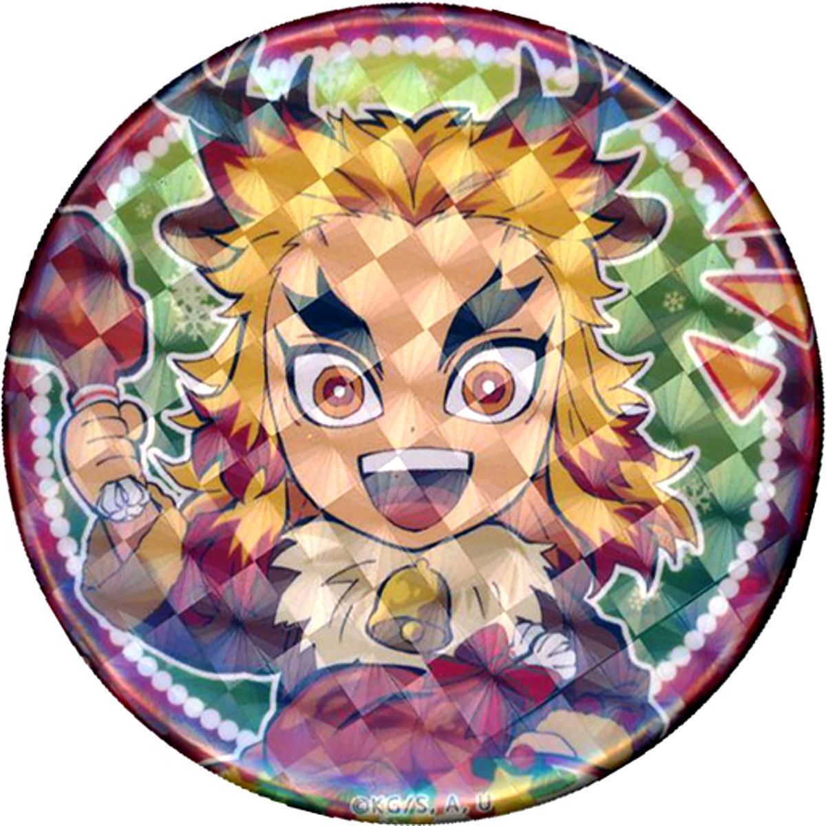 Kyojuro Rengoku Demon Slayer: Kimetsu no Yaiba ufotable Cafe Christmas Event 2020 57mm Random Button Glitter B Group [USED]