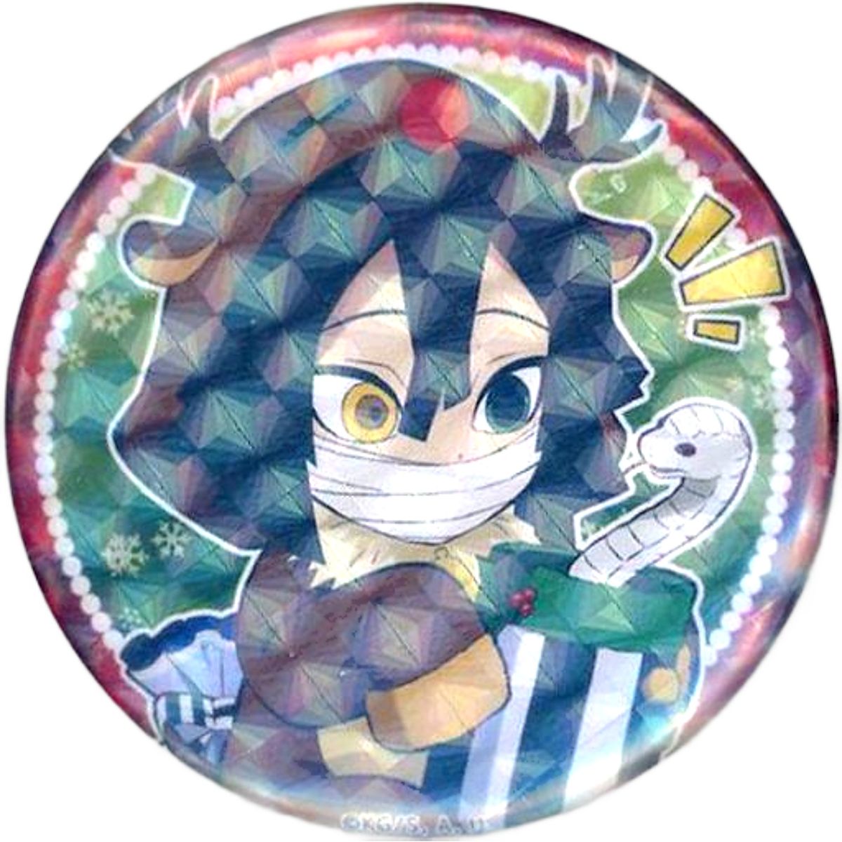Obanai Iguro Glitter Demon Slayer ufotable Cafe Christmas Event 2020 57mm Random Button Group B [USED]