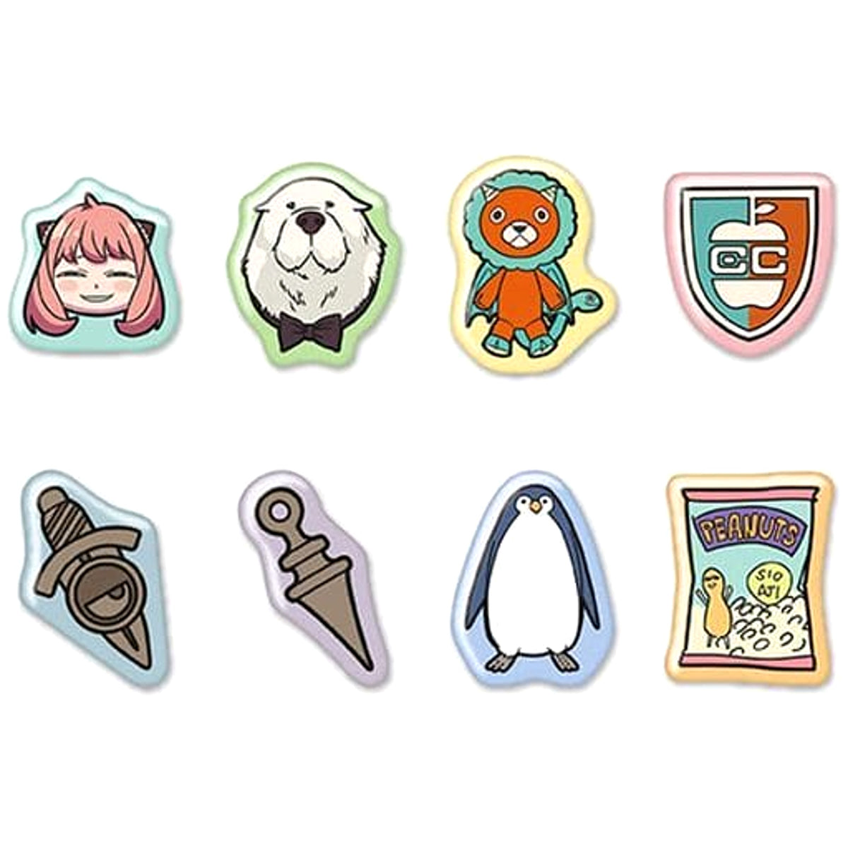 SPY x FAMILY Anya Forger & Others Pin Badge Collection All 8 Types Set Buttons [USED]