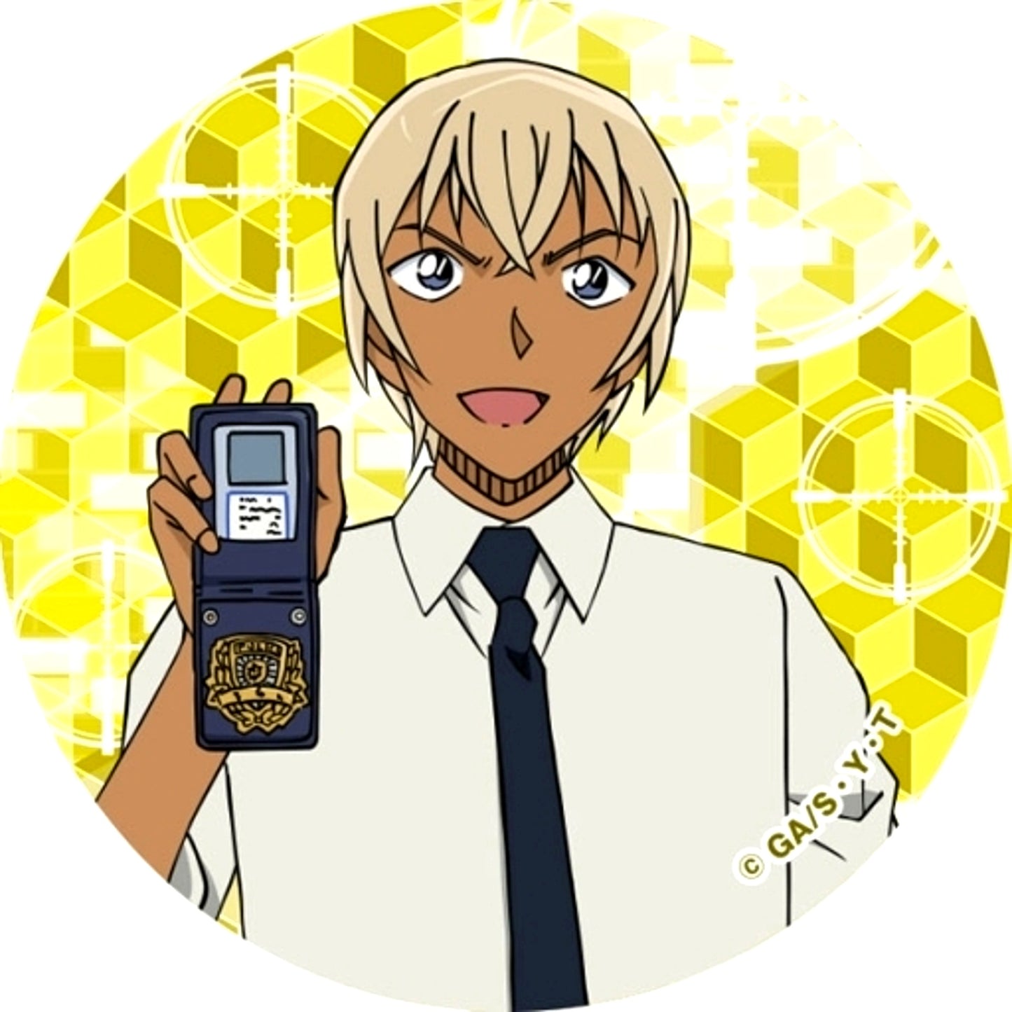 Toru Amuro Detective Conan Trading Button Collection A [USED]