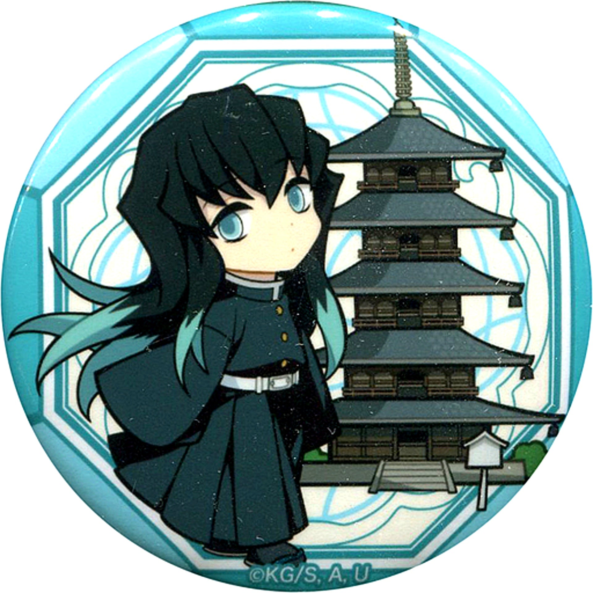 Muichiro Tokito Demon Slayer Randen Eigamura Kyoto City Transport Kyo no Oshigoto 2 Trading Mini Chara Button [USED]