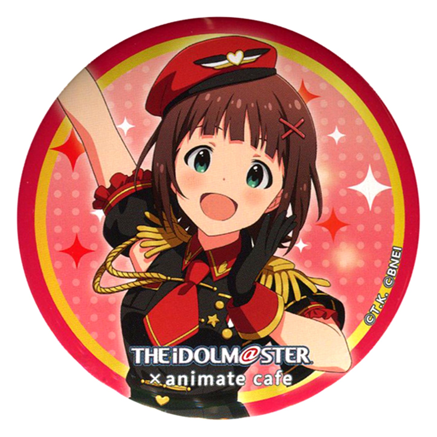 Haruka Amami Newly Drawn Tin Badge animatecafe Ver. The Idolmaster x GOOD SMILE x animatecafe [USED]