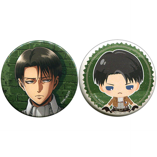 Set of 2 Levi Ackerman C03 Prize Attack on Titan The Final Season Charekuji Special Kuji 57mm Button [USED]