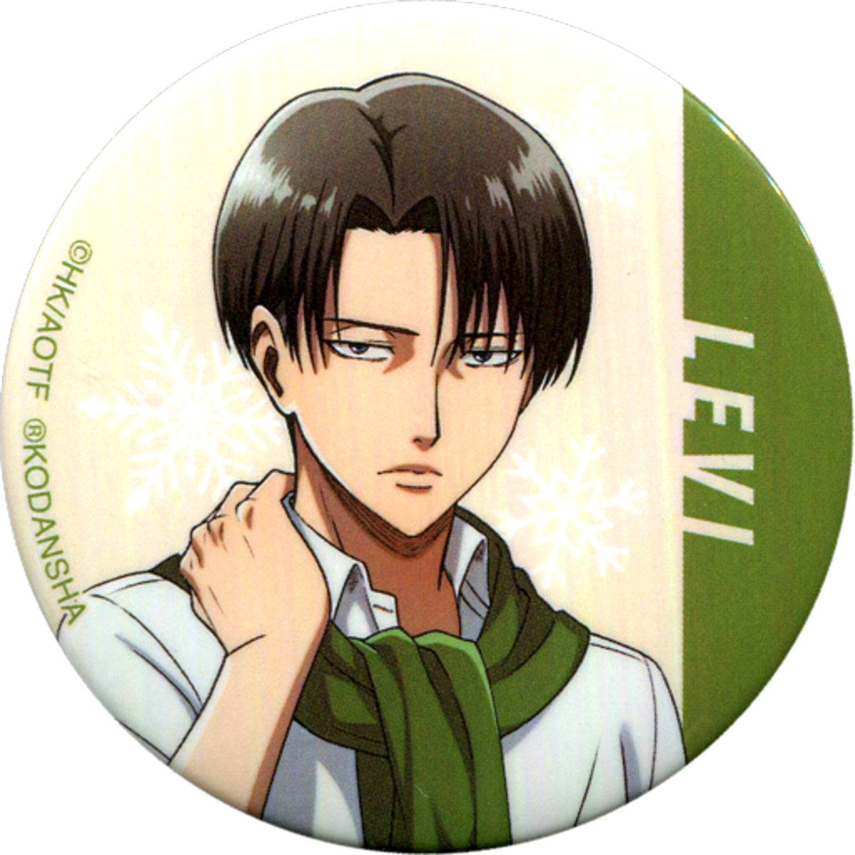 Levi Name Included Illustration Wearing Scarf Ver. Attack on Titan Trading Button [USED]
