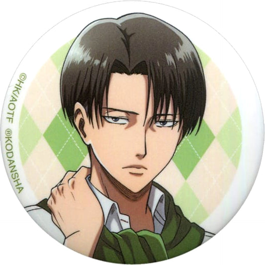 Attack on Titan Levi Ackerman Anonymous Newly Drawn Illustration Wearing a Muffler Ver. Trading Can Badge Buttons [USED]