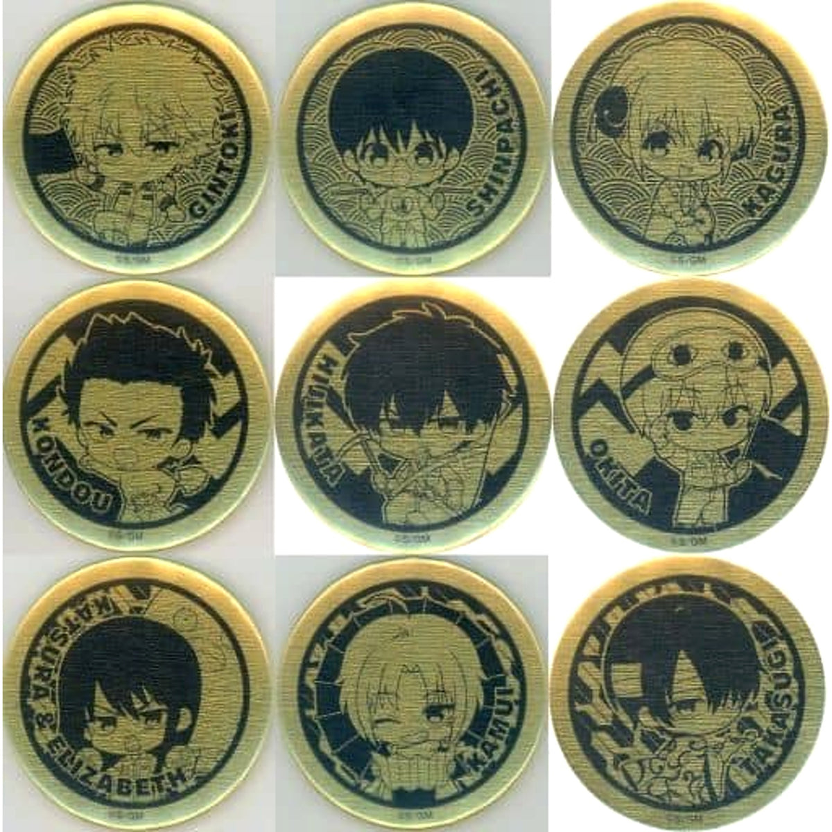 Gintama The Final Gintoki Sakata & Others Trading Metal Style Can Badge Pop Up Store in Sunshine City Alpa Limited All 9 Types Set Buttons [USED]
