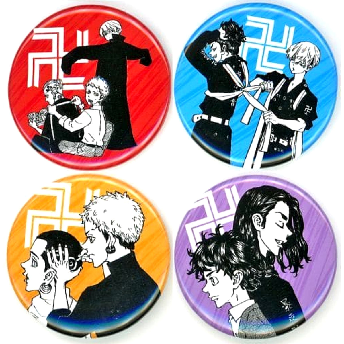 Tokyo Revengers Keisuke Baji & Others Weekly Magazine 60th Anniversary Can Badge A Set of 4 Buttons [USED]