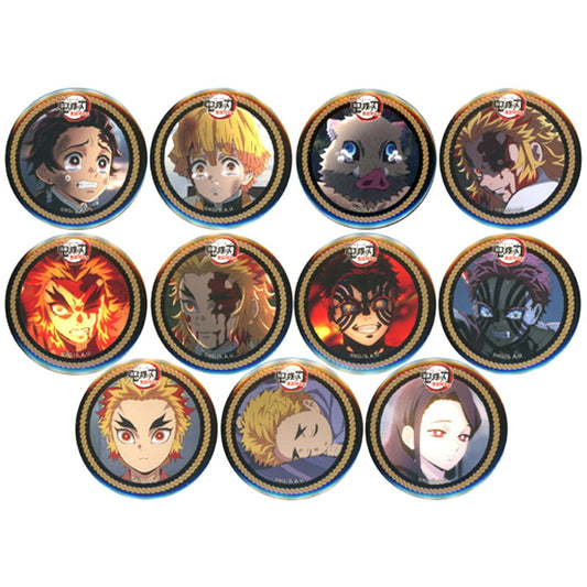 Set of 11 Demon Slayer: Kimetsu no Yaiba the Movie: Mugen Train ufotable Cafe Phase 2 Second Half 44mm Lottery Button [USED]