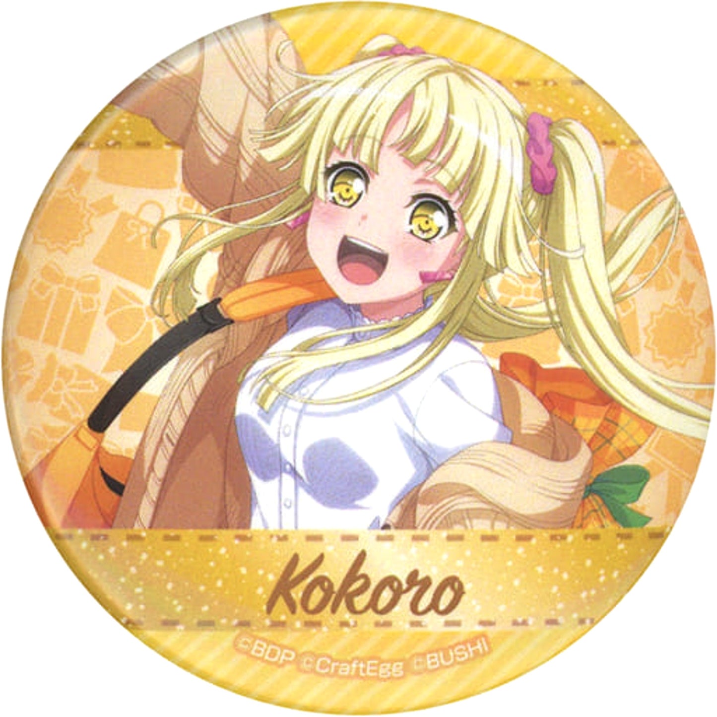 BanG Dream! Girls Band Party! Kokoro Tsurumaki Normal Ver. Trading Can Badge Present Ver. animate Limited Buttons [USED]