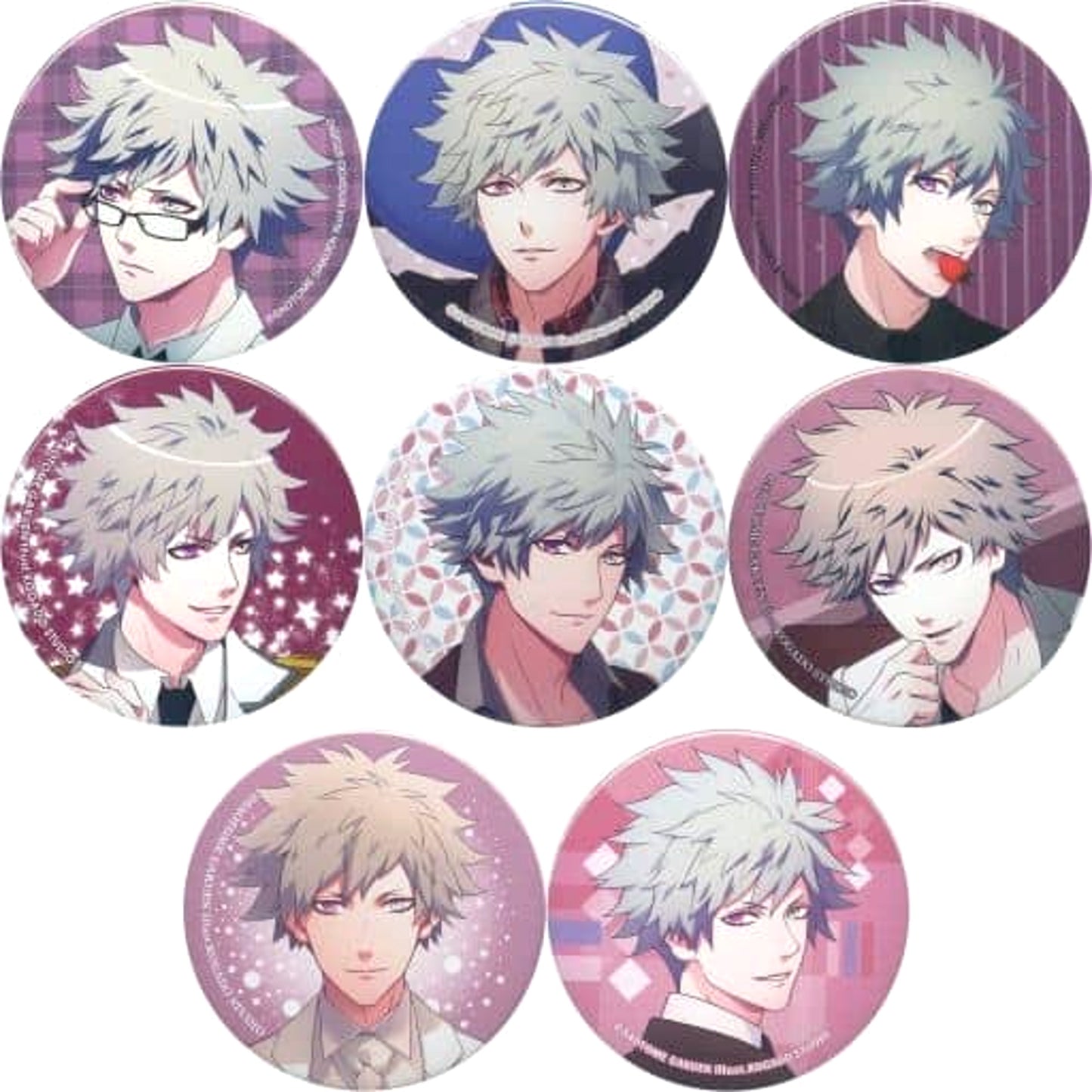 Uta no Prince Sama Ranmaru Kurosaki Trading Can Badge Ranmaru Kurosaki Collection All 8 Types Set Buttons [USED]