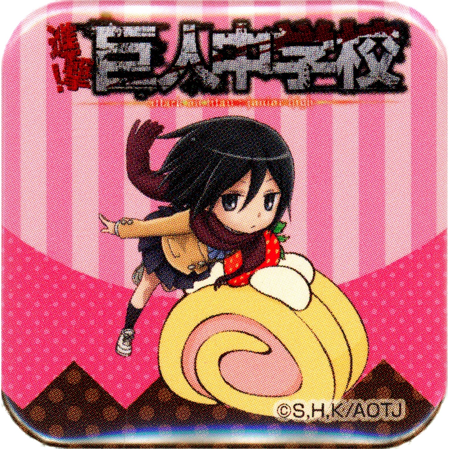 Mikasa Ackerman Attack on Titan Attack! Titan Junior High School x Sweets Paradise Sweets Button [USED]