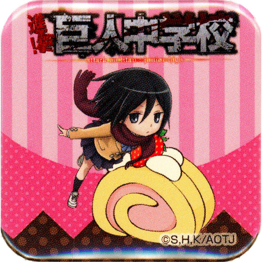 Mikasa Ackerman Attack on Titan Attack! Titan Junior High School x Sweets Paradise Sweets Button [USED]