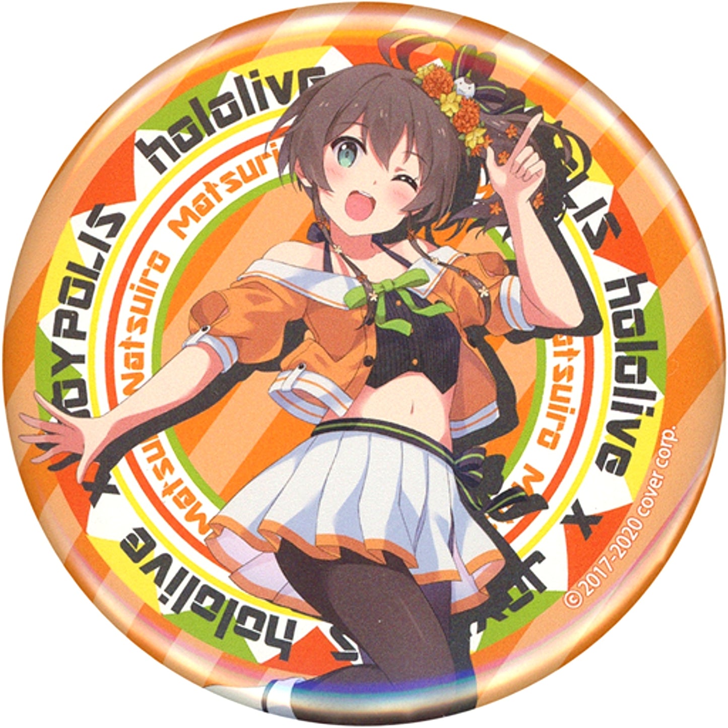 Natsuiro Matsuri Full Body Virtual YouTuber Hololive x JOYPOLIS HAPPY PARTY Trading Button [USED]
