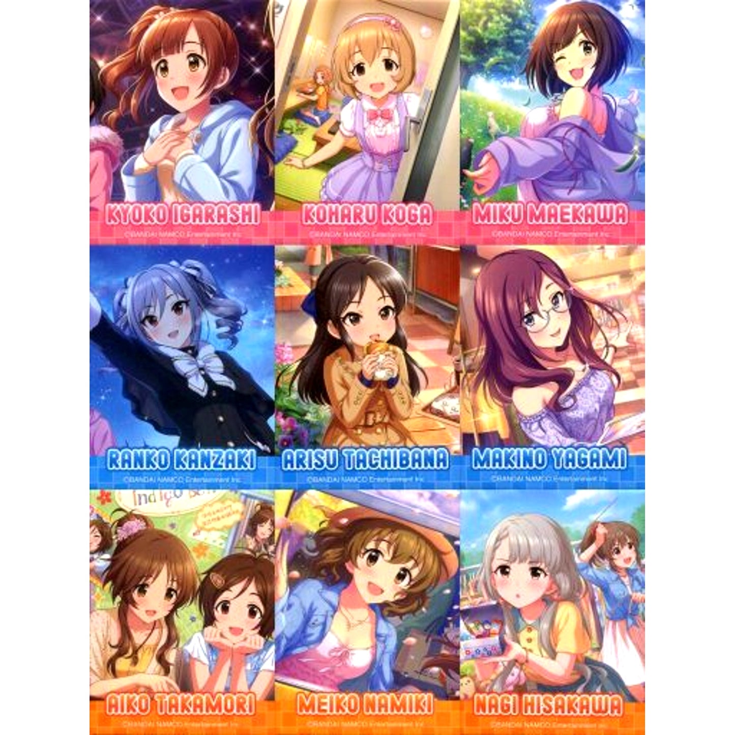 Set of 9 The Idolmaster Cinderella Girls x Lawson Square Badge [USED]