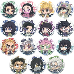 Demon Slayer: Kimetsu no Yaiba Nezuko Kamado & Others Hologram Can Badge atmos Collaboration All 15 Types Set Buttons [USED]