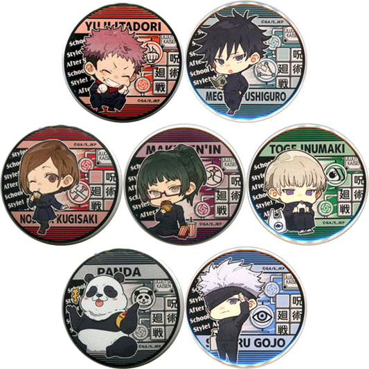Set of 7 Jujutsu Kaisen Trading Button After School Ver. [USED]