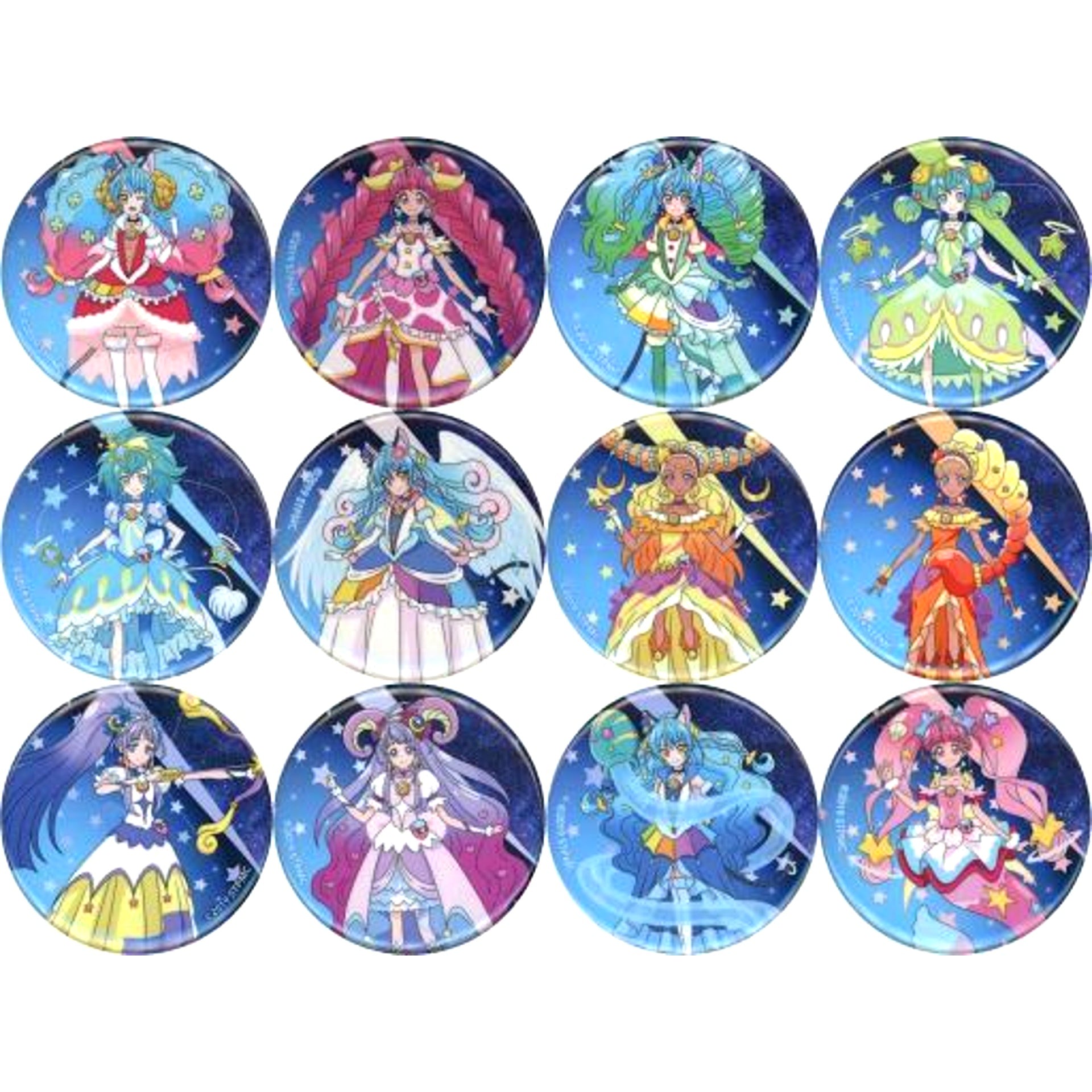 Set of 12 Star Twinkle Precure The Movie These Feelings Within The Song of Stars Star Twinkle Precure Exhibition in Sky Garden Badge - 12 Constellations Dress [USED]