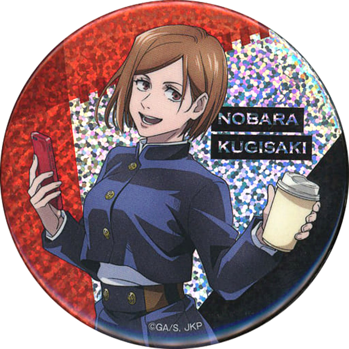 Jujutsu Kaisen Nobara Kugisaki Hologram Can Badge Buy and Eat Ver. Sega Collaboration Cafe Limited Buttons [USED]