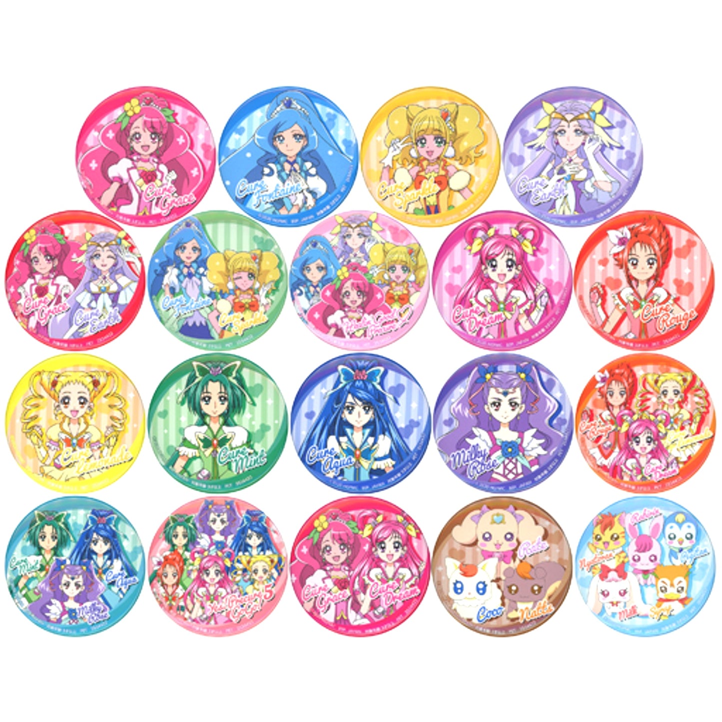 Set of 19 Badge Movie Healin' Good Precure GoGo! Big Transformation! The Town of Dreams [USED]