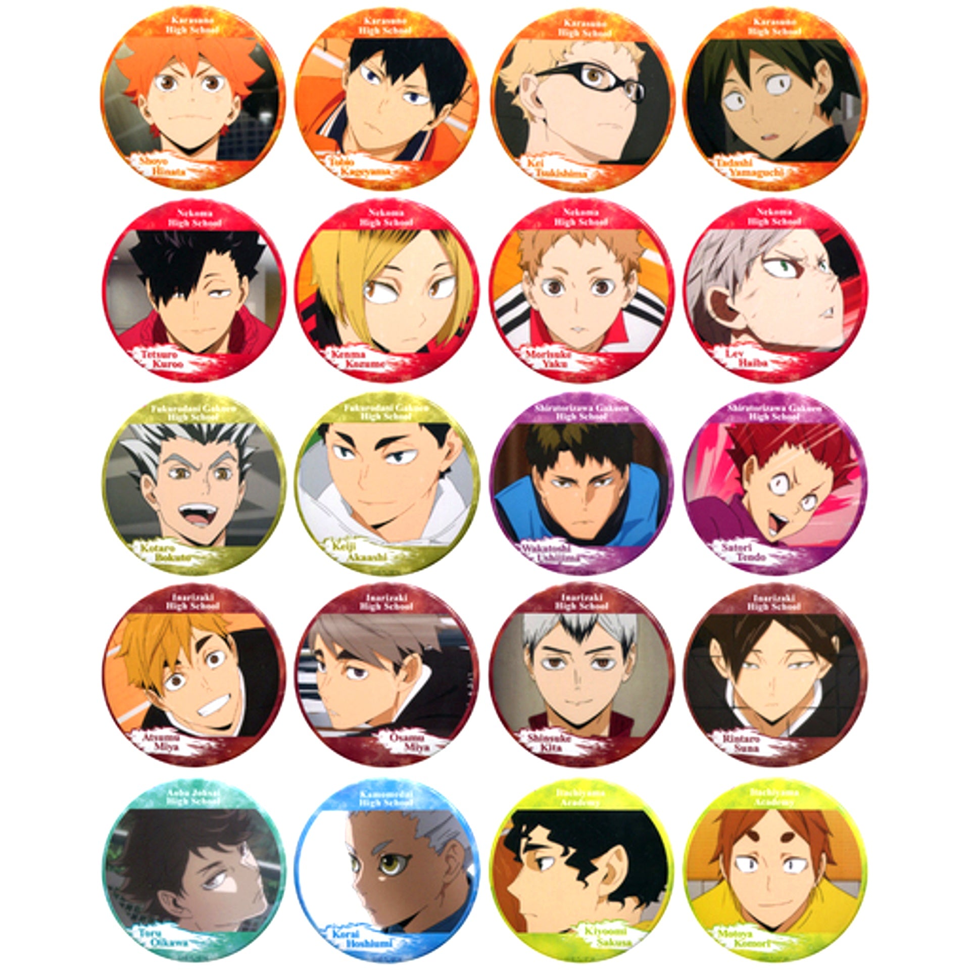 Set of 20 Haikyu!! Button Try Your Luck! [USED]