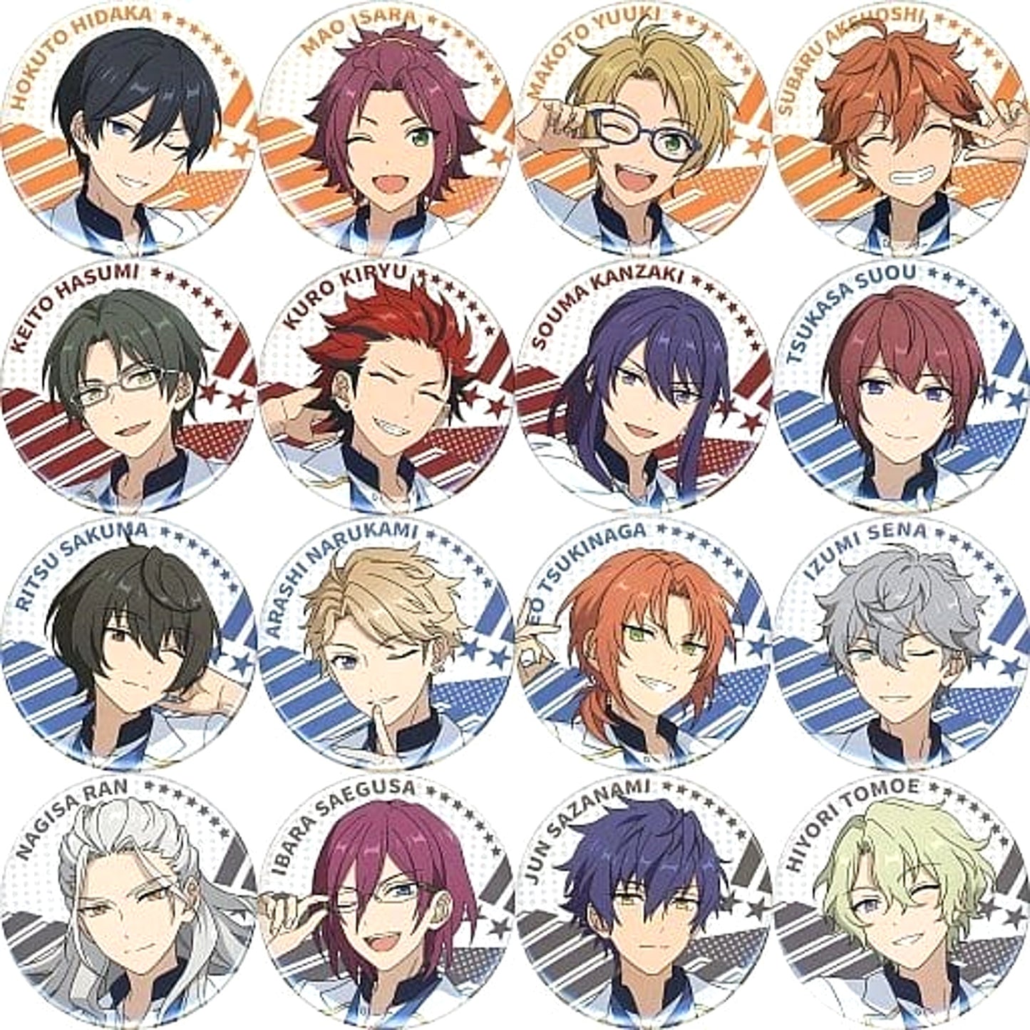 Ensemble Stars!! Hokuto Hidaka & Others Rehearsal Can Badge C China Limited All 16 Types Set Buttons [USED]
