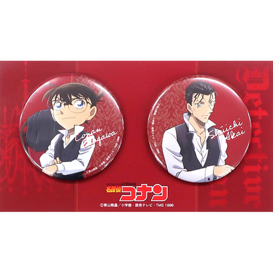 Set of 2 Conan Edogawa and Shuichi Akai Detective Conan Button Red Carpet Ver. The Scarlet Alibi Theater Goods [USED]