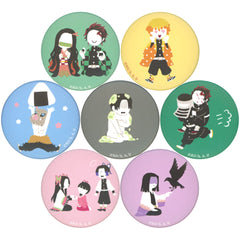 Demon Slayer: Kimetsu no Yaiba Nezuko Kamado & Others Yuru Palette A Character Badge Collection All 7 Types Set Buttons [USED]